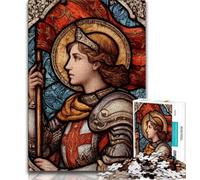 Rompecabezas de 1000 Piezas para Adolescentes, San Ambrosio, vidriera, para Entrenar el Cerebro y Las Manos, cumpleaños o decoración de Pared para Mayores de 14 años 38x26cm