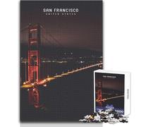 Rompecabezas de 1000 Piezas para Adolescentes, San Francisco, Juego Educativo Familiar, Mejora la Memoria, Regalos de cumpleaños, tamaño 38x52cm