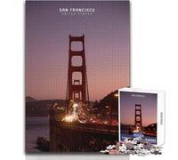 Rompecabezas de 1000 Piezas para Adolescentes, San Francisco, Juego Educativo Familiar, Mejora la Memoria, Regalos de cumpleaños, tamaño 38x52cm