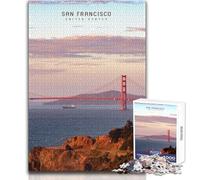 Rompecabezas de 1000 Piezas para Adolescentes, San Francisco, Juego Educativo Familiar, Mejora la Memoria, Regalos de cumpleaños, tamaño 50x75cm