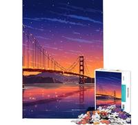 Rompecabezas de 1000 Piezas para Adolescentes San Francisco Pixel Night Juguetes educativos Juegos relajantes una Obra de Arte Regalos de cumpleaños tamaño 75x50cm