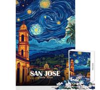 Rompecabezas de 1000 Piezas para Adolescentes San José Costa Rica Noche Estrellada Juegos Educativos Ensamblaje de Patrones Juguetes Antiestrés Cumpleaños (38X52CM)