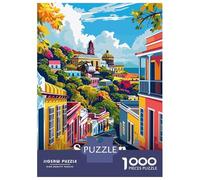 Rompecabezas De 1000 Piezas para Adolescentes San Juan, Puerto Rico Cityscape Rompecabezas para Adultos Juego Familiar Pero Divertido Y Humorístico Desafío Educativo 70x50cm/1000pcs