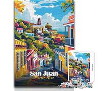 Rompecabezas de 1000 Piezas para Adolescentes, San Juan, Puerto Rico, Paisaje Urbano, Juego Educativo Familiar, Mejora la Memoria, Regalos de cumpleaños, tamaño 38x26cm