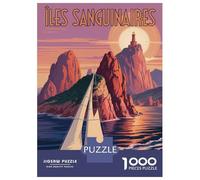 Rompecabezas De 1000 Piezas para Adolescentes Sanguinaires Islands Sailboat Sunset Rompecabezas para Adultos Juego Práctico Decoración De Pared Regalos Y Cumpleaños Únicos 70x50cm/1000pcs