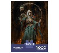 Rompecabezas De 1000 Piezas para Adolescentes Santa Muerte with Flowers Rompecabezas para Adultos Juegos Relajantes Ensamblaje De Patrones Regalos De Cumpleaños Y Únicos 38x26cm/1000pcs