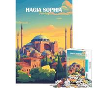 Rompecabezas de 1000 Piezas para Adolescentes Santa Sofía Estambul Juguete Intelectual Juego Imposible Análisis y lógica Regalo Ideal para cumpleaños (tamaño 75x50cm)