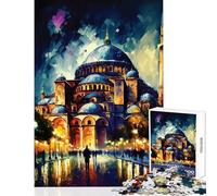 Rompecabezas de 1000 Piezas para Adolescentes Santa Sofía Estambul Juguetes de Bricolaje Gran Regalo para Juegos Juego de ingenio Desafiante para completar Tamaño 38x26cm