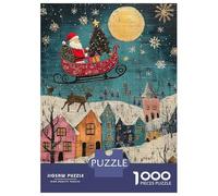 Rompecabezas De 1000 Piezas para Adolescentes Santas Christmas Eve Flight Rompecabezas para Adultos Juegos De Relajación Desafío Difícil Desafío Educativo 70x50cm/1000pcs