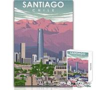 Rompecabezas de 1000 Piezas para Adolescentes, Santiago, Chile, Arte de Viaje, Juego de desafío único, antiestrés, Regalo de Amigo Secreto, tamaño 38x26cm