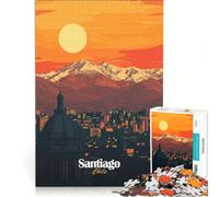 Rompecabezas de 1000 Piezas para Adolescentes Santiago Chile Puesta de Sol Juguete Educativo Regalo de cumpleaños 38x52cm