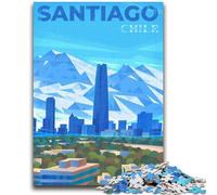 Rompecabezas de 1000 Piezas para Adolescentes: Santiago, Chile Rompecabezas de 1000 Piezas Regalos y cumpleaños únicos para Mayores de 14 años (26x38cm)