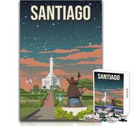 Rompecabezas de 1000 Piezas para Adolescentes Santiago, República Dominicana Pixel Art Juego de desafío único Pero Divertido y humorístico Regalo de cumpleaños Tamaño 38x52cm