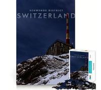Rompecabezas de 1000 Piezas para Adolescentes Santis Appenzell Alps Clean Edge Juego Focus Juego Regalo Juego de Juego inactivo Arte de Pared navideño (50x75cm)