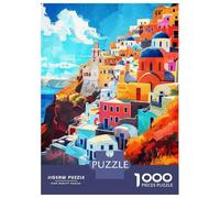 Rompecabezas De 1000 Piezas para Adolescentes Santorini Art Rompecabezas para Adultos Juego De Ingenio Regalo De Cumpleaños para Cumpleaños, Navidad 52x38cm/1000pcs