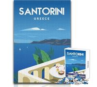 Rompecabezas de 1000 Piezas para Adolescentes, Santorini, Grecia, Juego de desafío único, antiestrés, Regalo de Amigo Secreto, tamaño 38x26cm