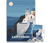 Rompecabezas de 1000 Piezas para Adolescentes, Santorini, Grecia, Juegos Familiares, Mejora la Memoria, Regalos de cumpleaños, tamaño 38x26cm