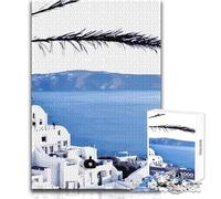 Rompecabezas de 1000 Piezas para Adolescentes, Santorini, Grecia, océano, Juego de desafío único, antiestrés, Regalo de Amigo Secreto, tamaño 38x26cm