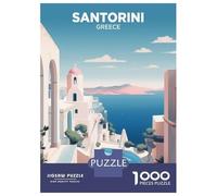 Rompecabezas De 1000 Piezas para Adolescentes Santorini Greece Travel Rompecabezas para Adultos Juego Práctico Desafío Difícil Difícil Y Desafiante 38x26cm/1000pcs
