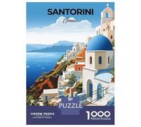 Rompecabezas De 1000 Piezas para Adolescentes Santorini Greece Travel Rompecabezas para Adultos Juguetes DIY para La Diversión Familiar para Cumpleaños, Navidad 52x38cm/1000pcs
