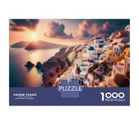 Rompecabezas De 1000 Piezas para Adolescentes Santorini Island Greece-1 Rompecabezas Juegos Divertidos Carrera De Velocidad Manual Cumpleaños 52x38cm/1000pcs