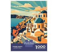 Rompecabezas De 1000 Piezas para Adolescentes Santorini Sunset Rompecabezas Juegos Divertidos para La Diversión Familiar Oferta como Regalos para Toda La Familia 52x38cm/1000pcs