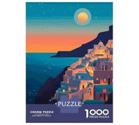 Rompecabezas De 1000 Piezas para Adolescentes Santorini Sunset Rompecabezas para Adultos Juegos Relajantes Decoración Desafío Educativo 38x26cm/1000pcs