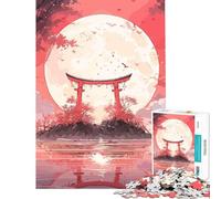 Rompecabezas de 1000 Piezas para Adolescentes Santuario de Japón Lago de la Luna Actividades Divertidas en casa desafío difícil Juego Educativo para Mayores de 14 años 38x52cm