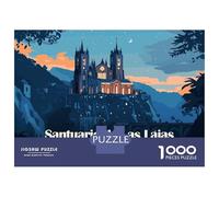 Rompecabezas De 1000 Piezas para Adolescentes Santuario De Las Lajas, Colombia Illustration Rompecabezas para Adultos Juegos Familiares Decoración De Pared Regalos Y Cumpleaños Únicos 38x26cm/1000pcs