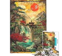 Rompecabezas de 1000 Piezas para Adolescentes Santuario del Sol Carmesí Arte Retro Juego Educativo Juguete Juego Intelectual Regalos para Mujeres y Hombres desafío difícil (tamaño 38x52cm)