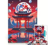 Rompecabezas de 1000 Piezas para Adolescentes: Santuario japonés en el Espacio, Juego práctico, análisis y lógica, Ideal para Decorar el Escritorio 38x26cm
