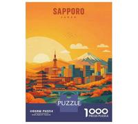 Rompecabezas De 1000 Piezas para Adolescentes Sapporo Cityscape at Sunset Rompecabezas para Adultos Juguetes DIY Desafío Difícil Regalos para Amigos Y Familiares 52x38cm/1000pcs