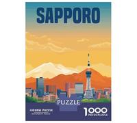 Rompecabezas De 1000 Piezas para Adolescentes Sapporo Cityscape Japan Rompecabezas para Adultos Juego De Ingenio para Mejorar La Memoria Regalos para Amigos Y Familiares 38x26cm/1000pcs