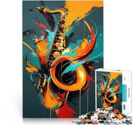 Rompecabezas de 1000 Piezas para Adolescentes Saxofón - Arte Abstracto Análisis y lógica Cada Pieza es única: un desafiante y Divertido Juego Familiar 75x50cm