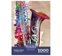 Rompecabezas De 1000 Piezas para Adolescentes Saxophone Music Art Rompecabezas para Adultos Juegos Familiares Difícil Regalo De Cumpleaños, Regalos, 70x50cm/1000pcs