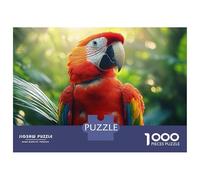 Rompecabezas De 1000 Piezas para Adolescentes Scarlet Macaw Portrait in Lush Jungle Rompecabezas para Adultos Juegos Familiares Mejora La Memoria Cumpleaños Y Navidad 38x26cm/1000pcs