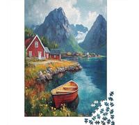 Rompecabezas De 1000 Piezas para Adolescentes Scenic Mountain Lake View Rompecabezas para Adultos Juego Práctico Arte De Pared Oferta como Regalos para Toda La Familia 38x26cm/1000pcs