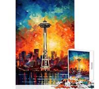 Rompecabezas de 1000 Piezas para Adolescentes Seattle Space Needle Juguetes antiestrés Gran Regalo para Juegos Juegos Divertidos difíciles y desafiantes tamaño 38x52cm
