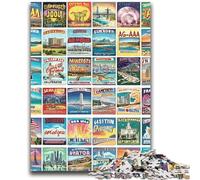 Rompecabezas de 1000 Piezas para Adolescentes, Sellos Postales Antiguos, Collage, Juguete, Juego Intelectual para decoración del hogar, para Mayores de 14 años, 26x38cm