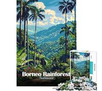 Rompecabezas de 1000 Piezas para Adolescentes Selva Tropical de Borneo Indonesia Rompecabezas para Adultos Juguetes antiestrés Regalos para Mujeres difícil y desafiante (tamaño 38x52cm)
