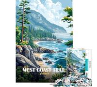 Rompecabezas de 1000 Piezas para Adolescentes Sendero de la Costa Oeste de Canadá Pintura de paisajes Juegos relajantes Juguetes adictivos para Cultivar la Paciencia Regalo artístico Arte para