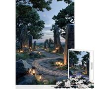 Rompecabezas de 1000 Piezas para Adolescentes Sendero de Piedra místico al anochecer Juego práctico Regalo de cumpleaños decoración del hogar Juguetes Entrena tu Cerebro y Tus Manos (38x26cm)