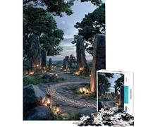 Rompecabezas de 1000 Piezas para Adolescentes Sendero de Piedra místico al Atardecer Rompecabezas para Adultos Juegos relajantes Que mejoran la Memoria Regalos para Amigos y Familiares (38x52cm)