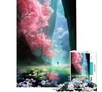 Rompecabezas de 1000 Piezas para Adolescentes Sendero del Bosque Místico Juego Educativo Juguetes didácticos Regalo artístico Corte de precisión (tamaño 38x52cm)