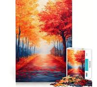 Rompecabezas de 1000 Piezas para Adolescentes,Sendero del Bosque otoñal,decoración de Corte preciso,Juego cognitivo,Juguete para el Tiempo Libre,Regalo Tranquilo de Navidad (38x52cm)