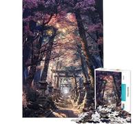 Rompecabezas de 1000 Piezas para Adolescentes Sendero del Santuario Sagrado Sakura Rompecabezas para Adolescentes Que Mejora la Memoria Lista de Deseos con Papá Noel Juego Educativo Familiar 50x75cm