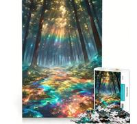 Rompecabezas de 1000 Piezas para Adolescentes Sendero mágico del Bosque Juguetes antiestrés Actividades Divertidas para Hacer en casa 38x26cm