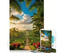 Rompecabezas de 1000 Piezas para Adolescentes Sendero Tropical, Puesta de Sol, Ajuste, Juego Divertido, Tiempo de Ocio, decoración navideña para Pared (50x75cm)