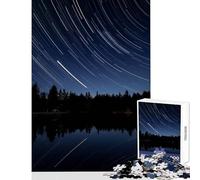 Rompecabezas de 1000 Piezas para Adolescentes Senderos de Estrellas sobre el Lago del Bosque Juguetes antiestrés Regalos de Amigo Secreto Juego de ingenio Lista de Deseos con Papá Noel 50x75cm