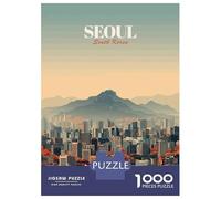 Rompecabezas De 1000 Piezas para Adolescentes Seoul South Korea Cityscape Rompecabezas para Adultos Juegos Familiares Vacaciones En Casa Matar El Tiempo Difícil Y Desafiante 70x50cm/1000pcs